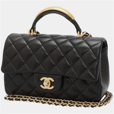 chanel flap black|chanel flap with top handle.